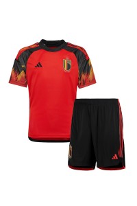 België Babytruitje Thuis tenue Kind WK 2022 Korte Mouw (+ Korte broeken)